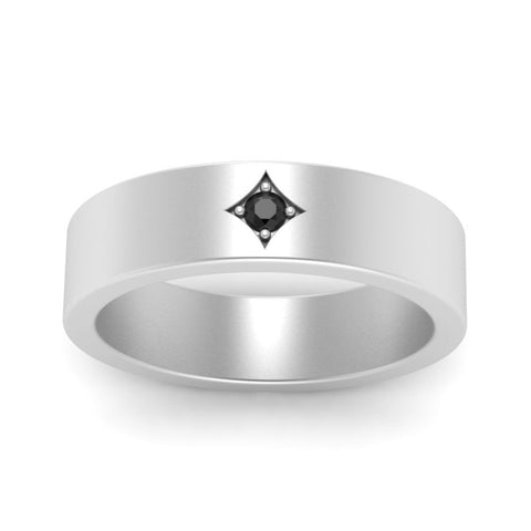 Single Stone Flat Mens Engagement Ring