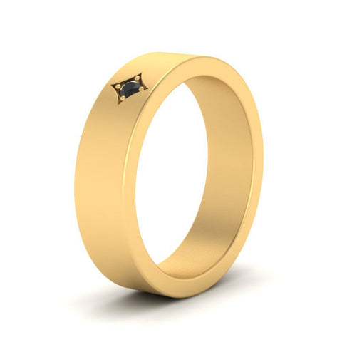 Single Stone Flat Mens Engagement Ring