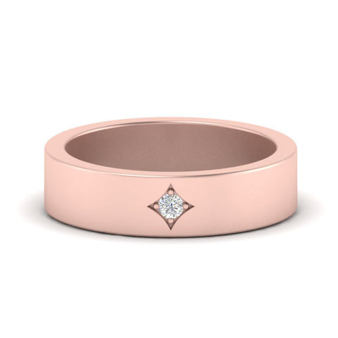 Single Stone Flat Mens Engagement Ring