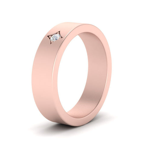 Single Stone Flat Mens Engagement Ring