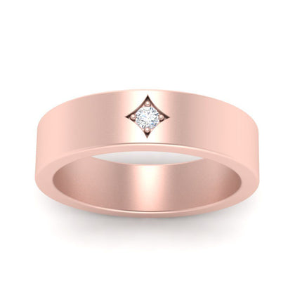 Single Stone Flat Mens Engagement Ring