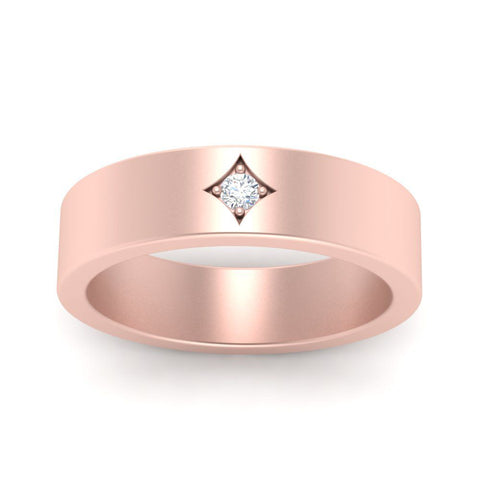 Single Stone Flat Mens Engagement Ring