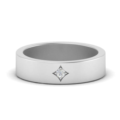 Single Stone Flat Mens Engagement Ring