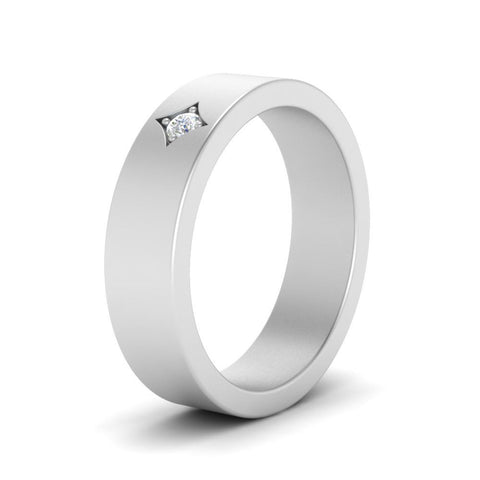 Single Stone Flat Mens Engagement Ring