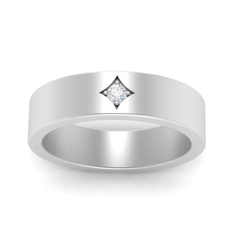 Single Stone Flat Mens Engagement Ring