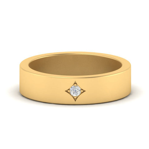 Single Stone Flat Mens Engagement Ring