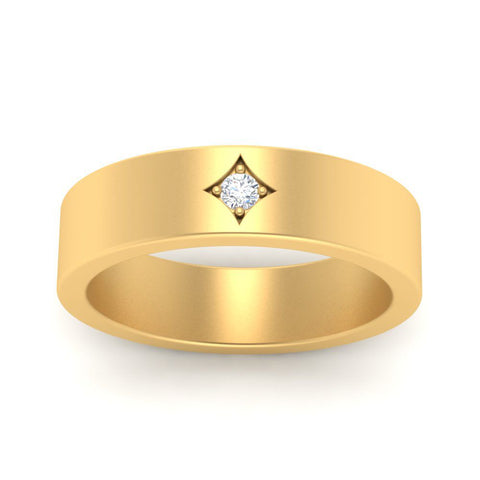 Single Stone Flat Mens Engagement Ring