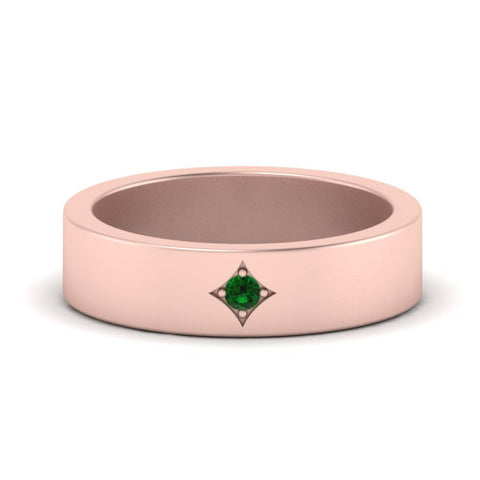 Single Stone Flat Mens Engagement Ring