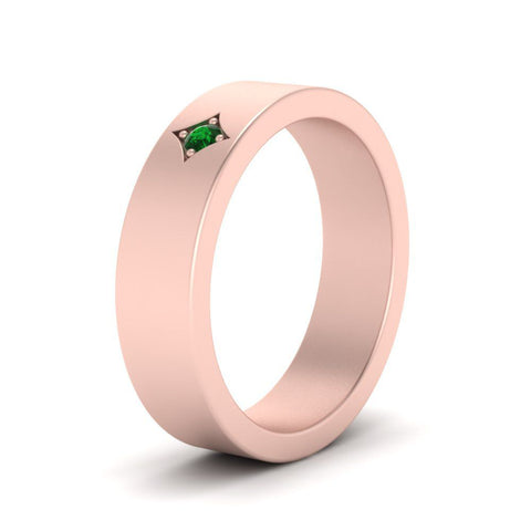 Single Stone Flat Mens Engagement Ring