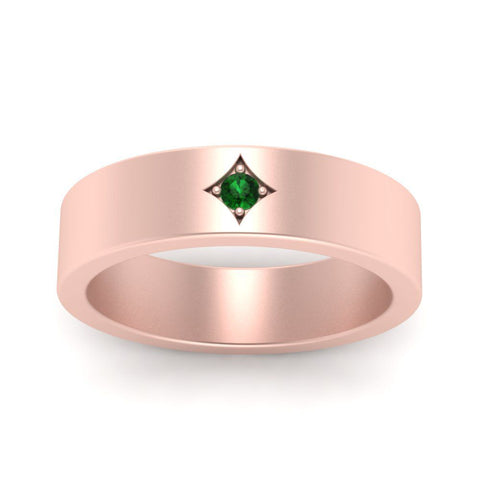 Single Stone Flat Mens Engagement Ring