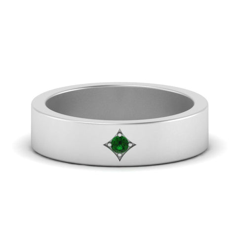 Single Stone Flat Mens Engagement Ring