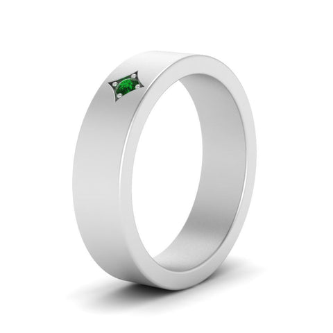 Single Stone Flat Mens Engagement Ring