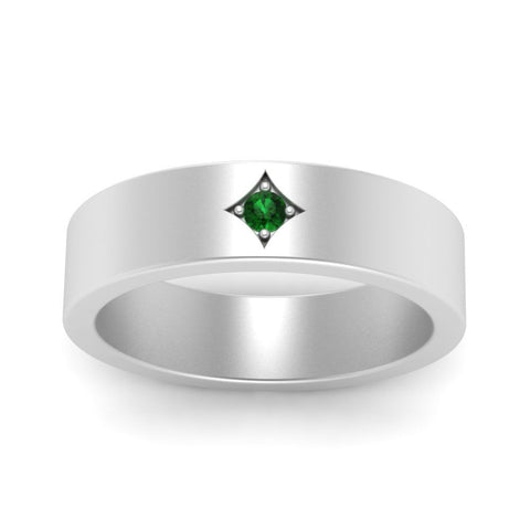 Single Stone Flat Mens Engagement Ring