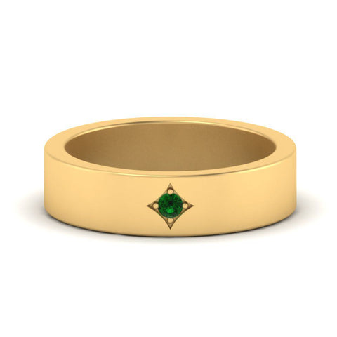 Single Stone Flat Mens Engagement Ring