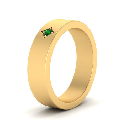 Single Stone Flat Mens Engagement Ring