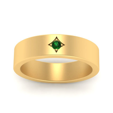 Single Stone Flat Mens Engagement Ring