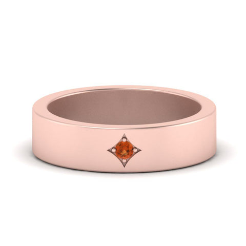 Single Stone Flat Mens Engagement Ring
