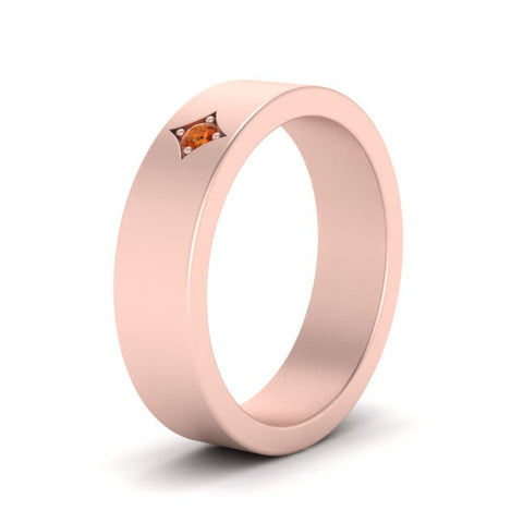 Single Stone Flat Mens Engagement Ring