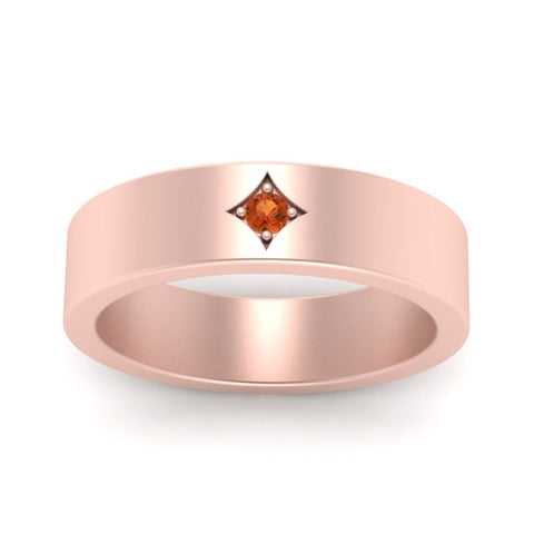Single Stone Flat Mens Engagement Ring