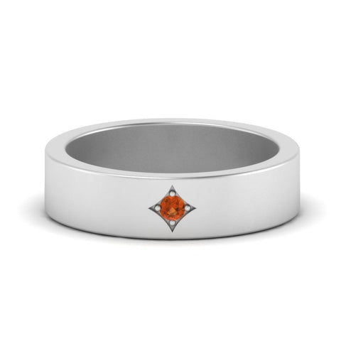 Single Stone Flat Mens Engagement Ring