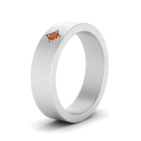 Single Stone Flat Mens Engagement Ring