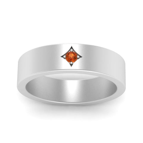 Single Stone Flat Mens Engagement Ring