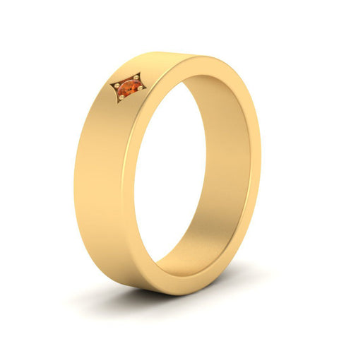 Single Stone Flat Mens Engagement Ring