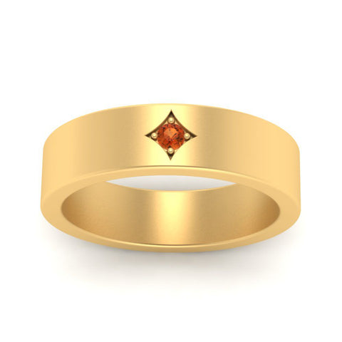Single Stone Flat Mens Engagement Ring