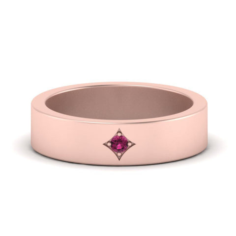 Single Stone Flat Mens Engagement Ring