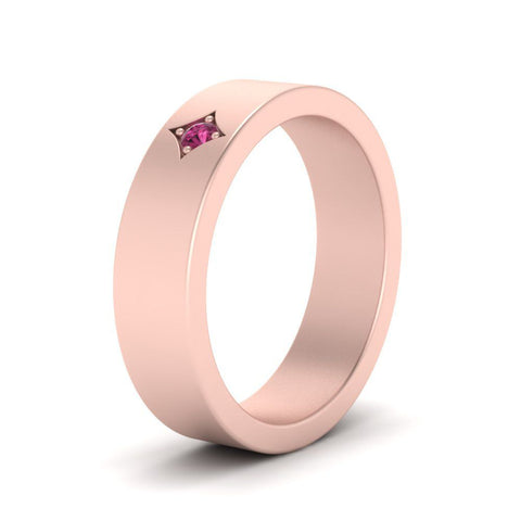 Single Stone Flat Mens Engagement Ring