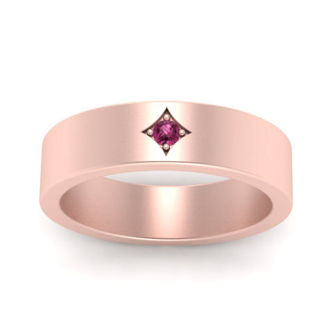 Single Stone Flat Mens Engagement Ring