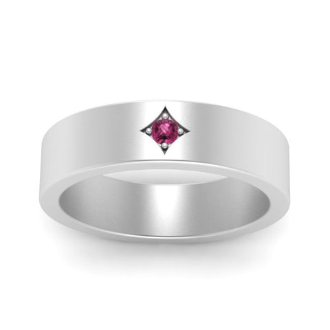 Single Stone Flat Mens Engagement Ring