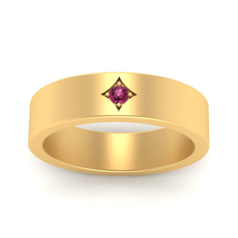 Single Stone Flat Mens Engagement Ring