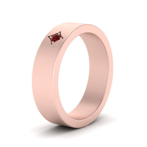 Single Stone Flat Mens Engagement Ring