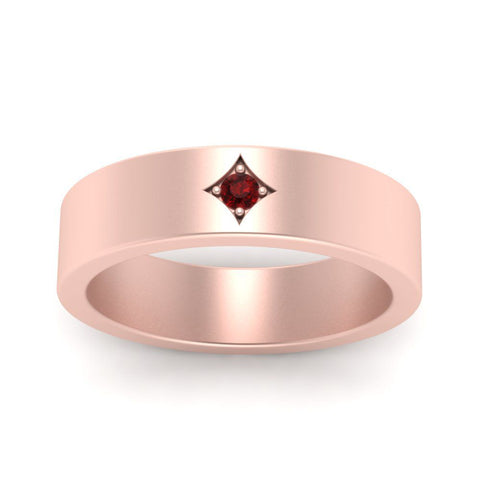 Single Stone Flat Mens Engagement Ring