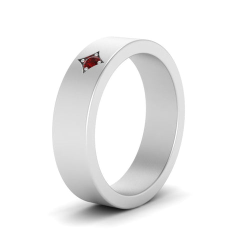 Single Stone Flat Mens Engagement Ring