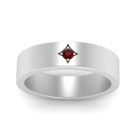 Single Stone Flat Mens Engagement Ring