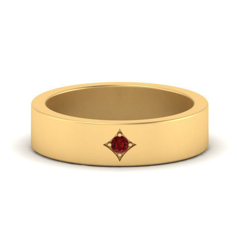 Single Stone Flat Mens Engagement Ring