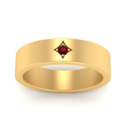 Single Stone Flat Mens Engagement Ring