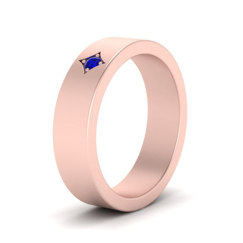 Single Stone Flat Mens Engagement Ring