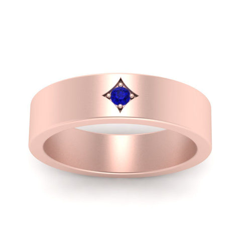 Single Stone Flat Mens Engagement Ring