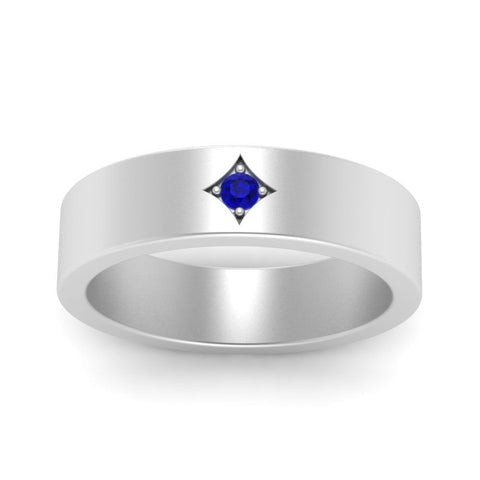 Single Stone Flat Mens Engagement Ring
