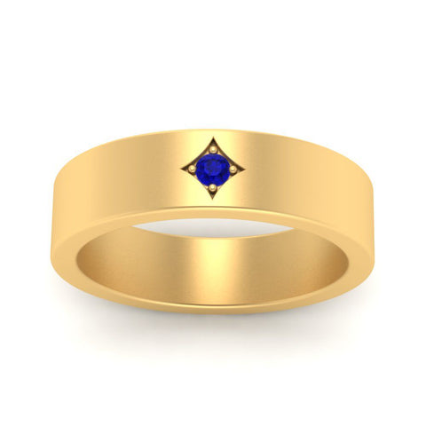 Single Stone Flat Mens Engagement Ring