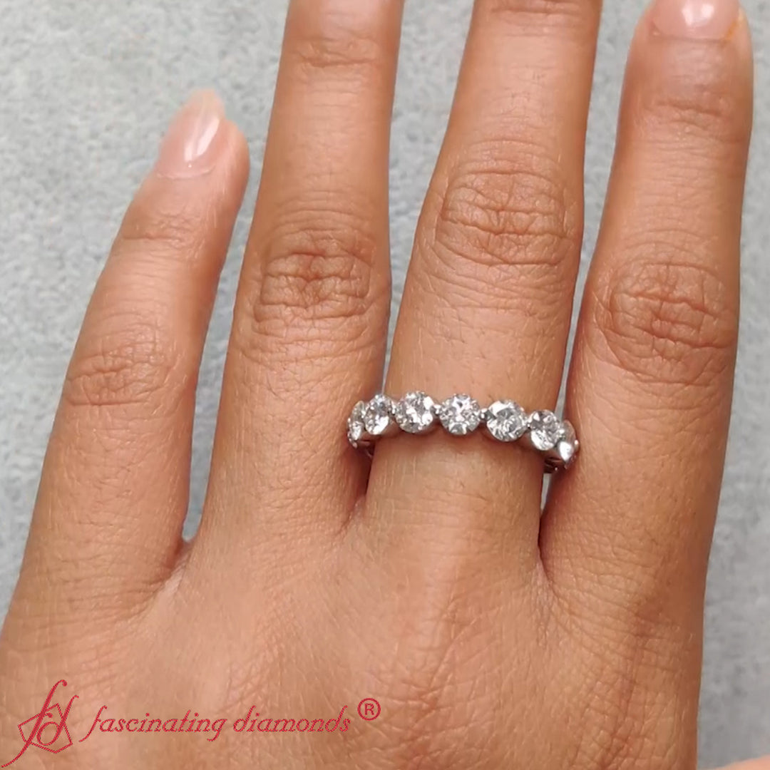Wedding Eternity Ring Single Prong Diamond 4 Carat