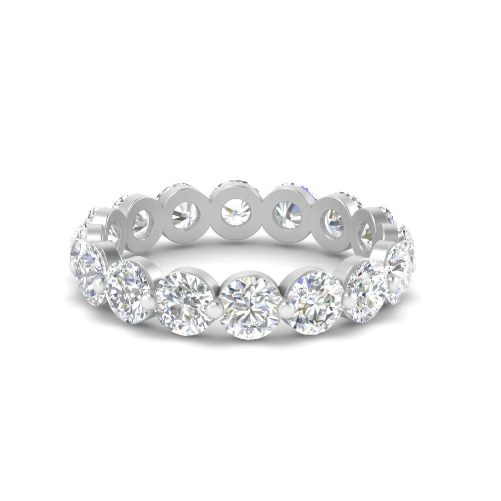 Wedding Eternity Ring Single Prong Diamond 4 Carat