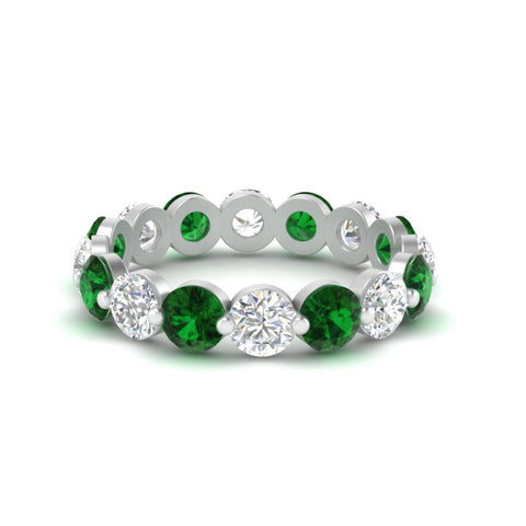 4 Ct Round Cut Shared Prong Eternity Ring