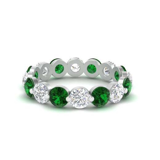 4 Ct Round Cut Shared Prong Eternity Ring