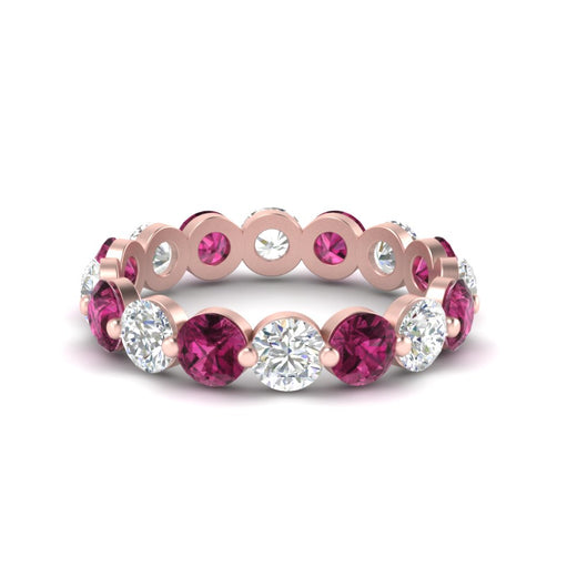 4 Ct Round Cut Shared Prong Eternity Ring