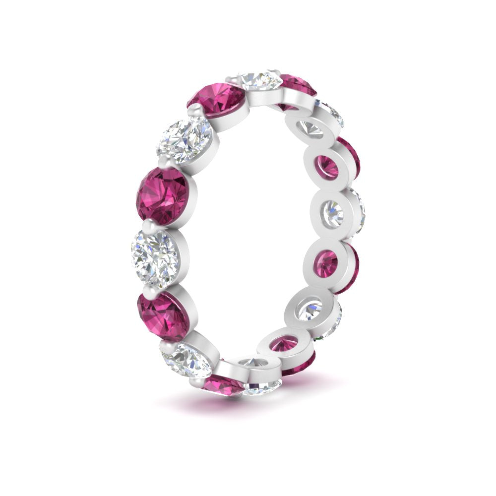 Wedding Eternity Ring Single Prong Diamond 4 Carat