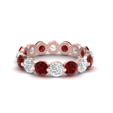 4 Ct Round Cut Shared Prong Eternity Ring